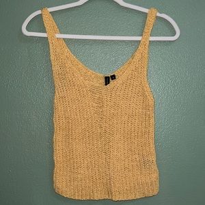 small yellow knitted tank